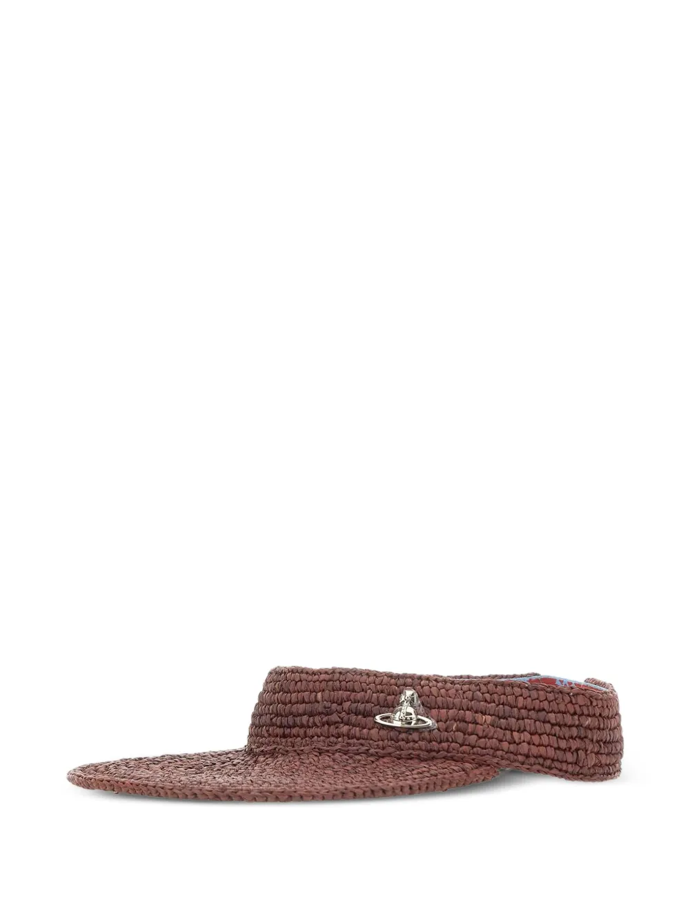 Vivienne Westwood Orb woven raffia visor - Marrone