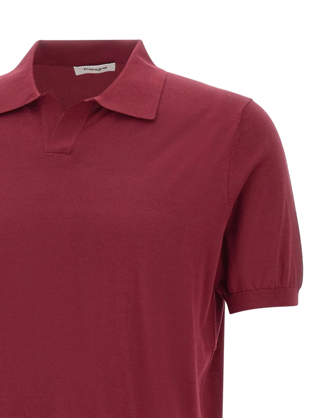 Kangra T-shirt met V-hals en knopen Rood