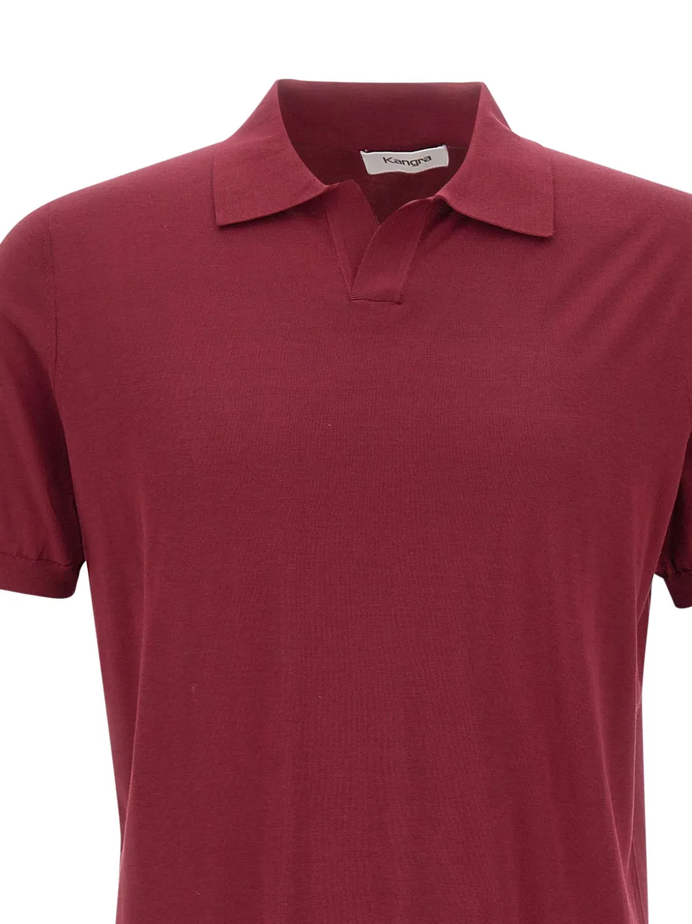 Kangra T-shirt met V-hals en knopen Rood