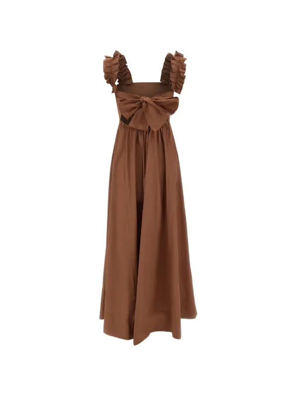 liu jo brown dress LIU JO Short Poplin Dress | Brown