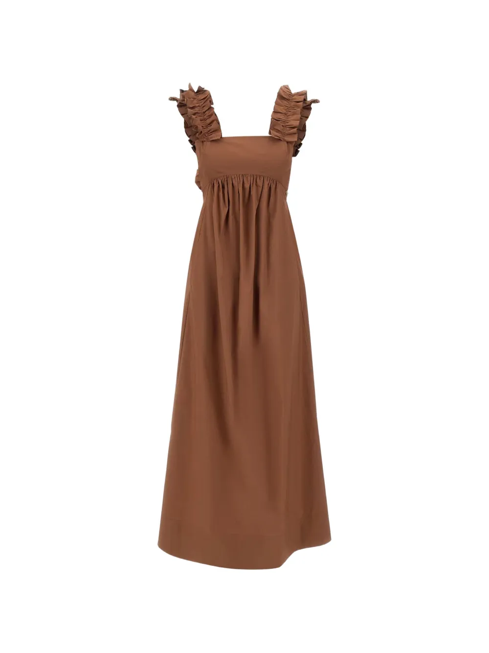 LIU JO ruffled bow-detail maxi dress - Marrone