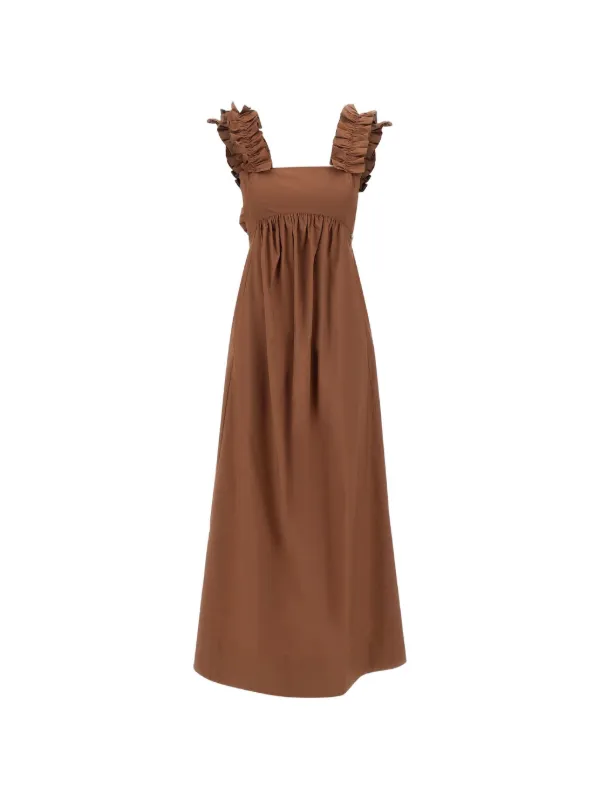 liu jo brown dress Short poplin dress colour dark brown
