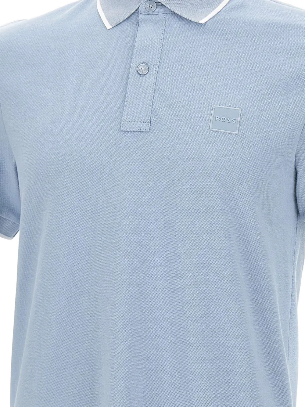 BOSS Slim-fit stretch-katoenen piqué poloshirt Blauw