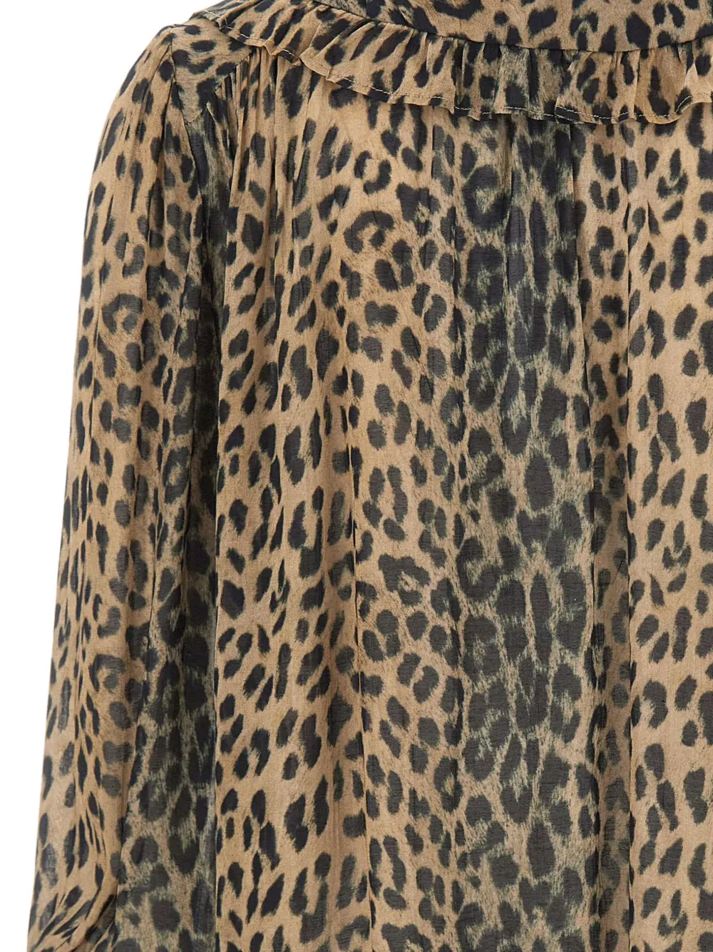 Rixo Milia blouse met ruches Beige