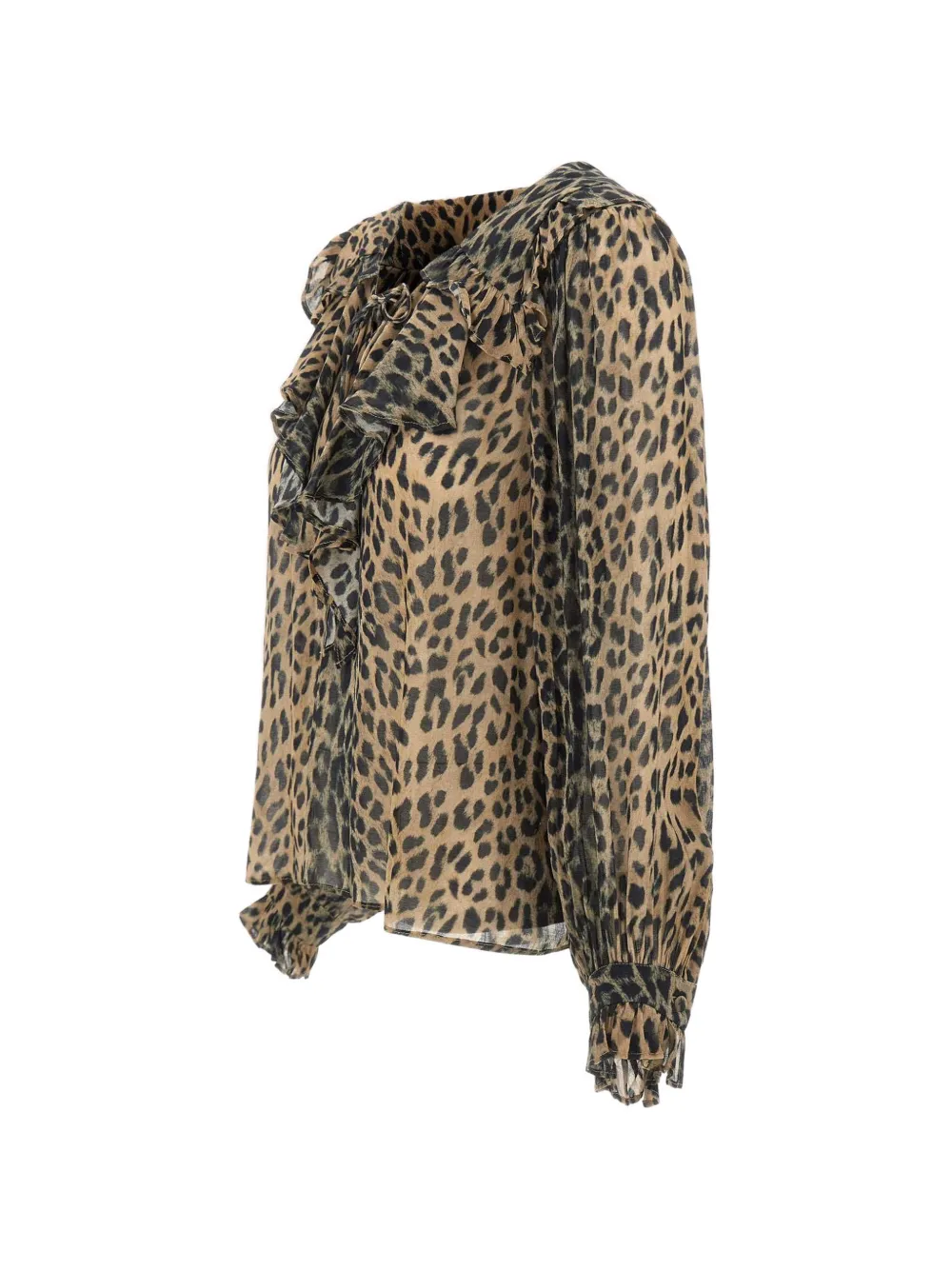 Rixo Milia blouse met ruches Beige