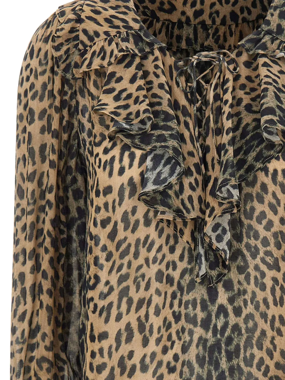 Rixo Milia blouse met ruches Beige
