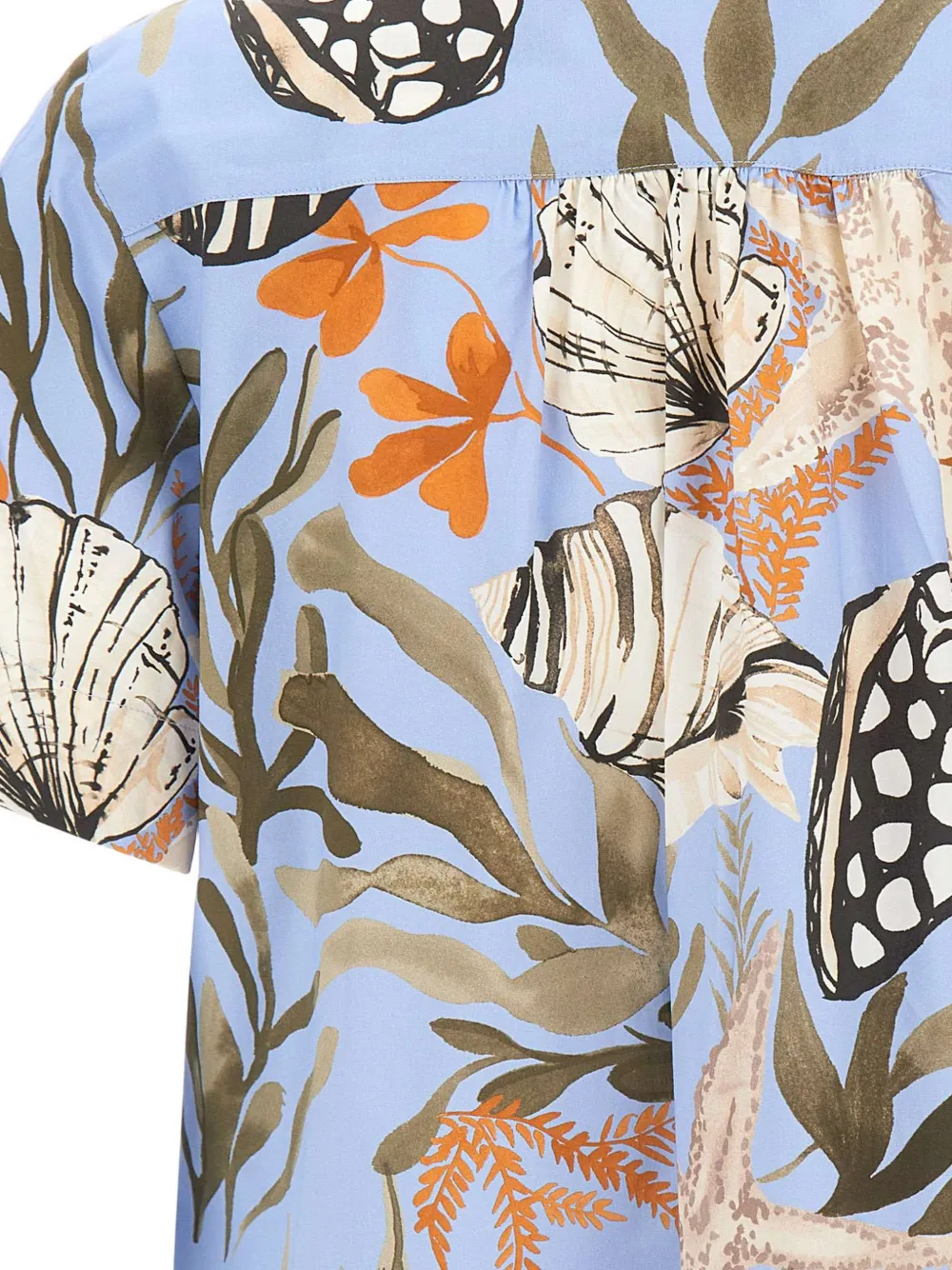 Marella Gesmockte blouse met print Blauw