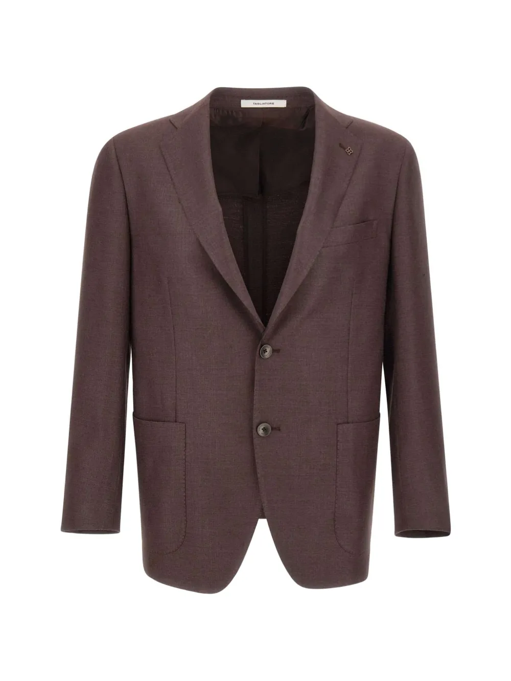 Tagliatore logo-pin two-button blazer - Brown