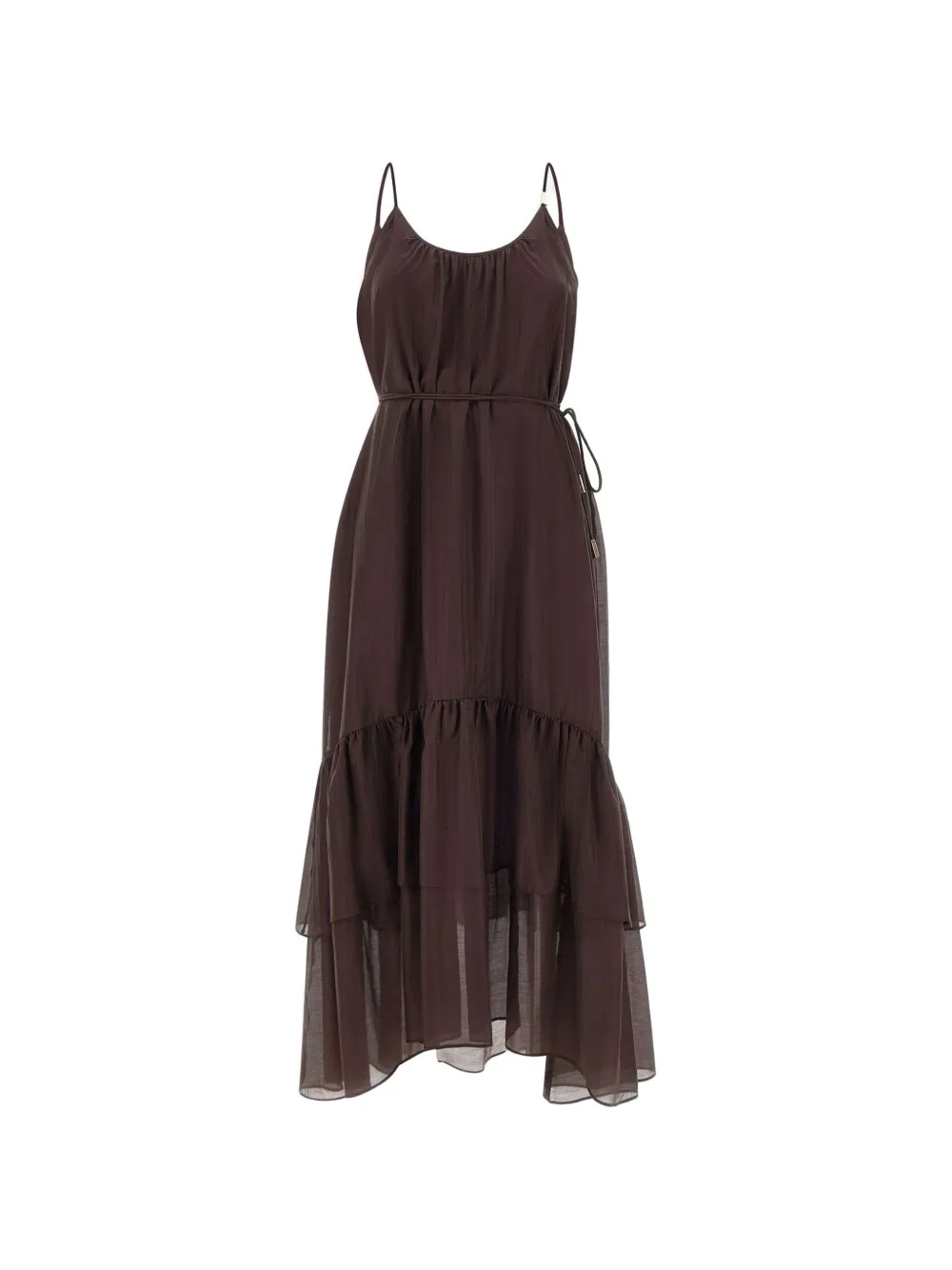LIU JO ruffled muslin dress - Marrone