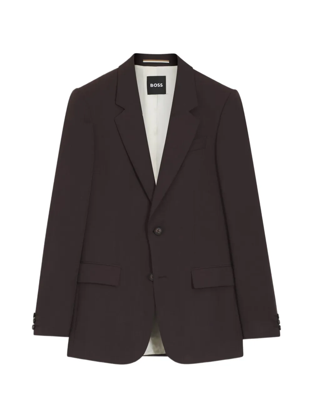 BOSS Twill blazer met enkele rij knopen Bruin