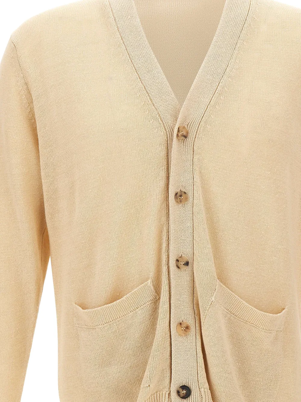 Filippo De Laurentiis Button-up vest met V-hals Beige