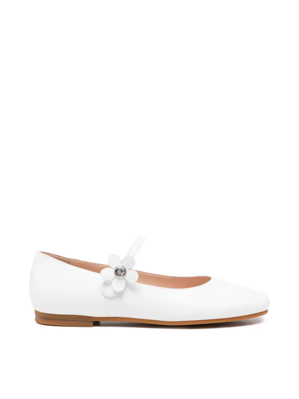 Il Gufo flower-detail ballet flats - Bianco