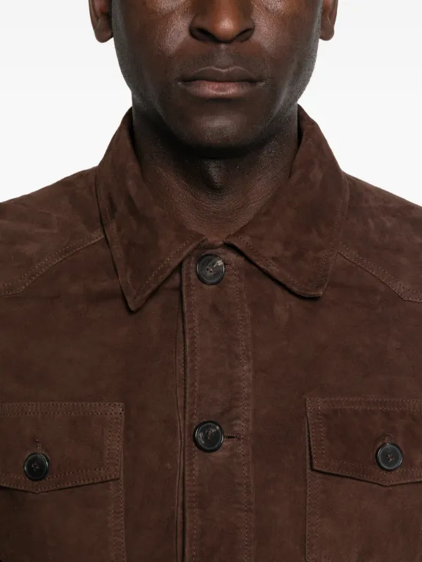AMARANTO button-up Suede Jacket | Brown | FARFETCH