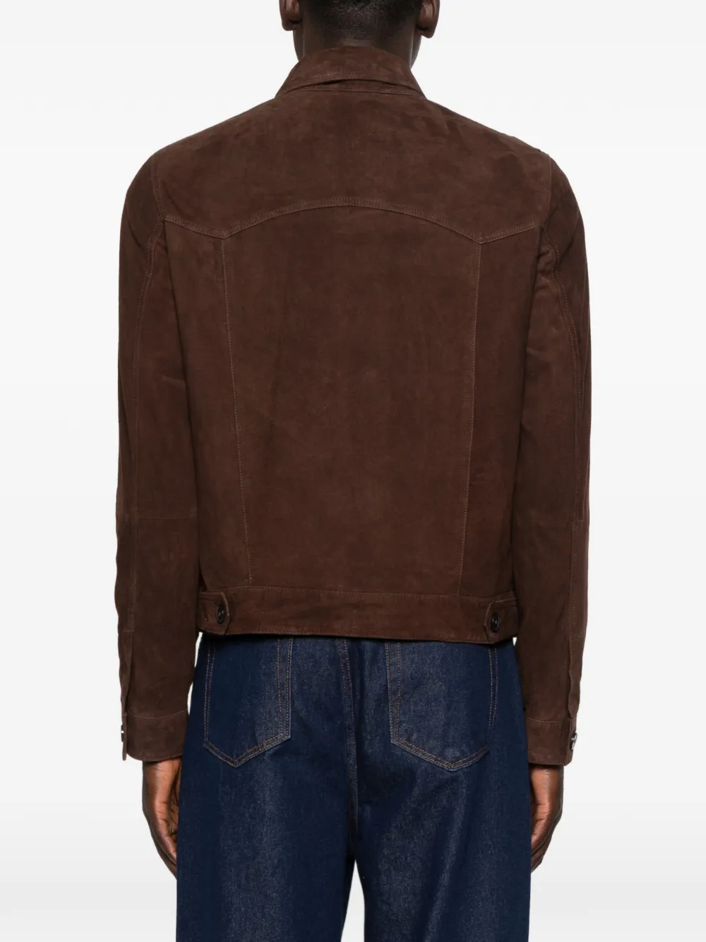 AMARANTO button-up Suede Jacket | Brown | FARFETCH RO