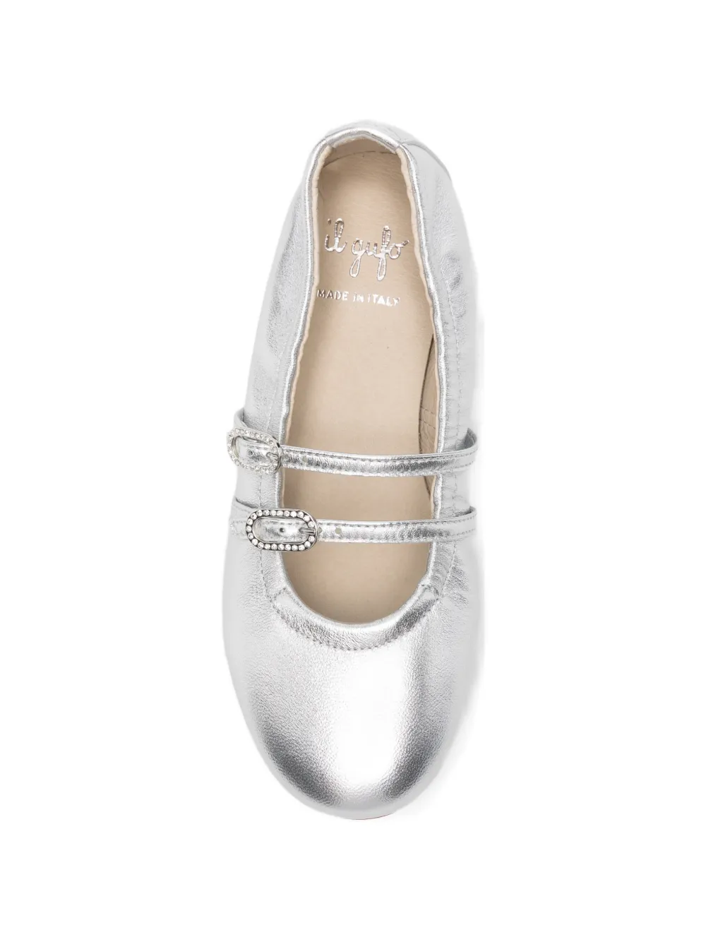 Il Gufo buckle-strap ballet flats Zilver