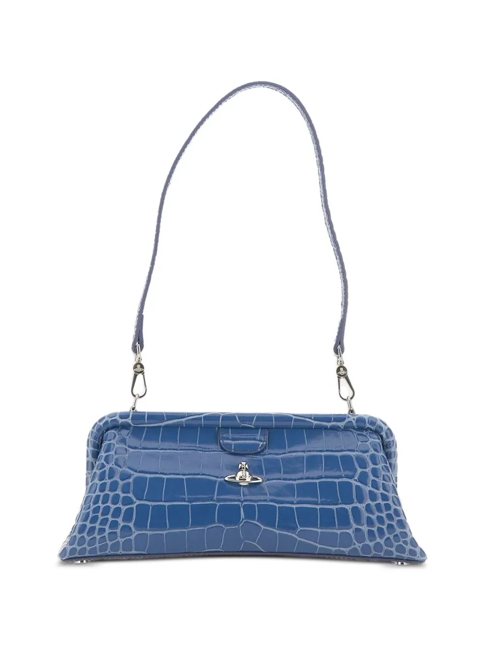 Vivienne Westwood Jane Frame crocodile-effect shoulder bag - Blu
