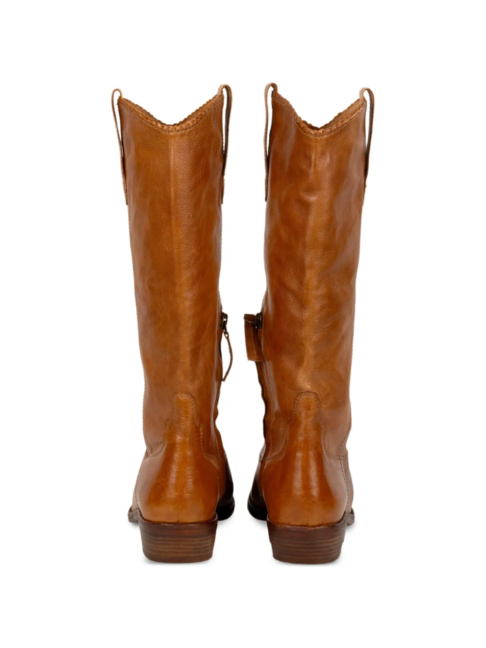 Zolfo Leren cowboylaarzen met puntige neus Bruin