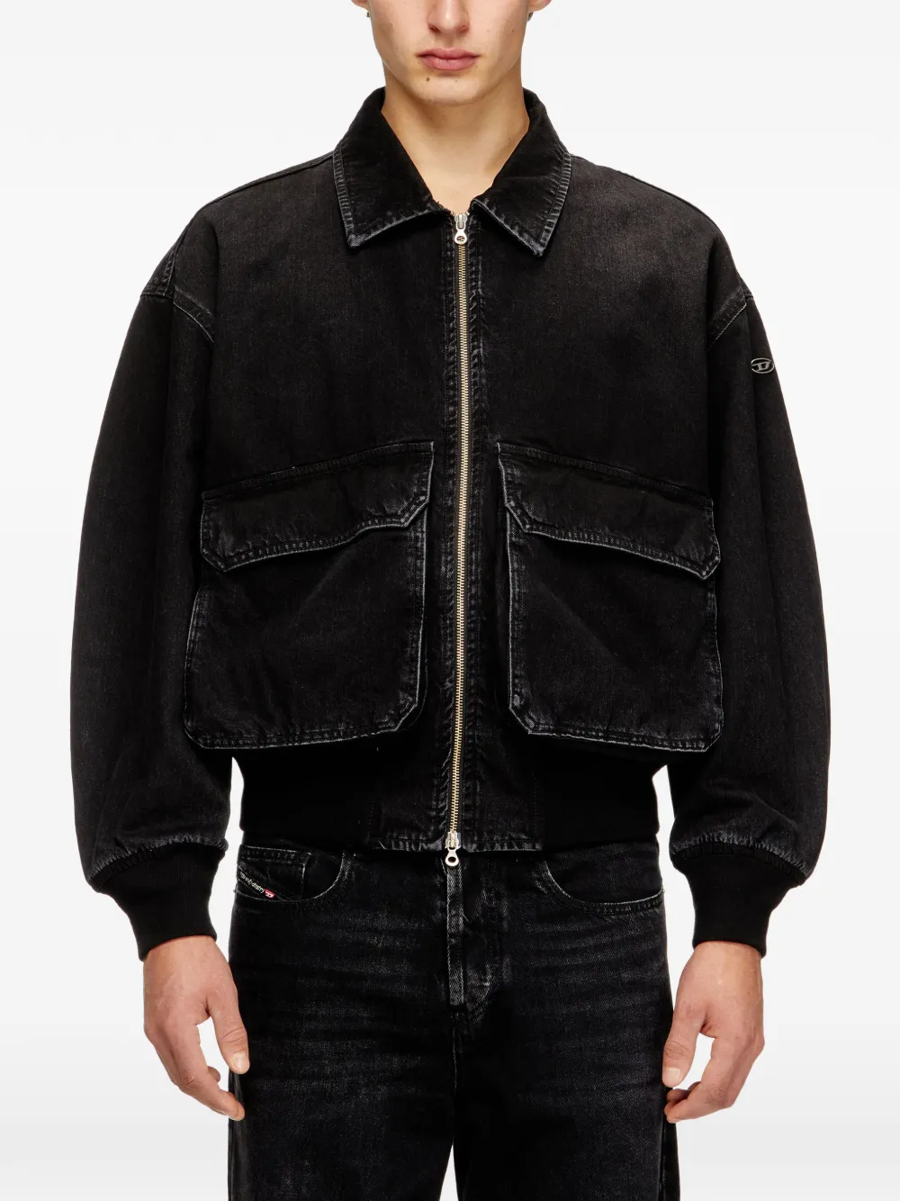 Diesel D-Kurz denim jack Zwart