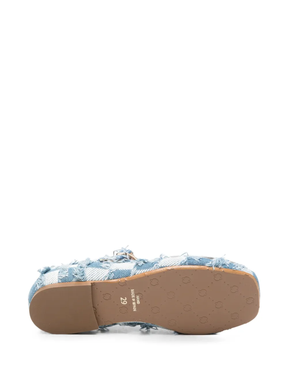 Eli1957 Pacheco Jeans check frayed ballet flats Blauw
