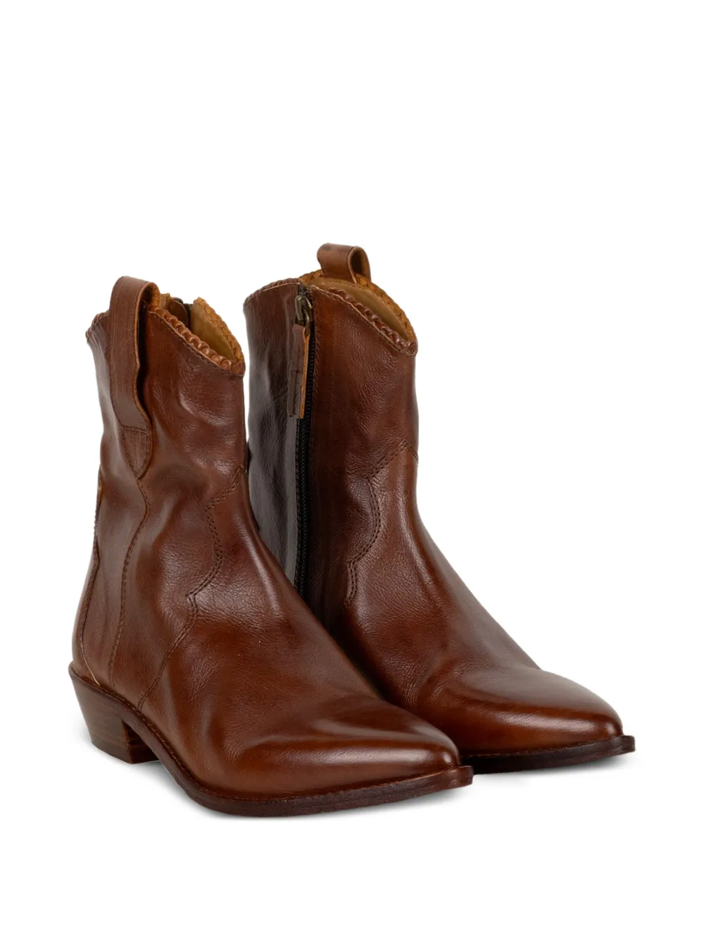 Zolfo Cowboylaarzen met gewelfde afwerking Bruin