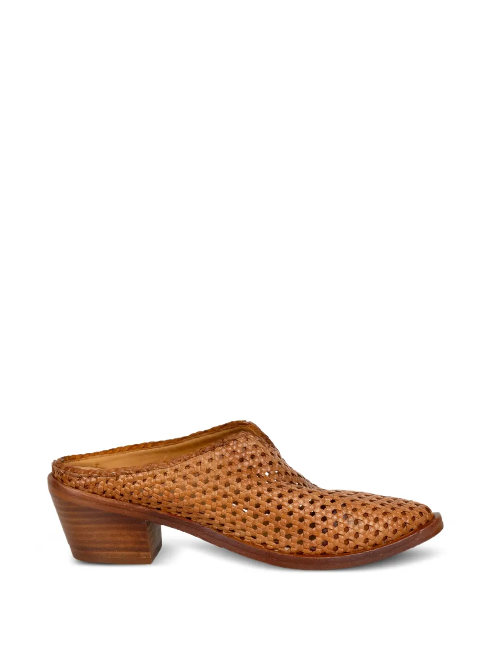 Zolfo interwoven leather mules - Braun