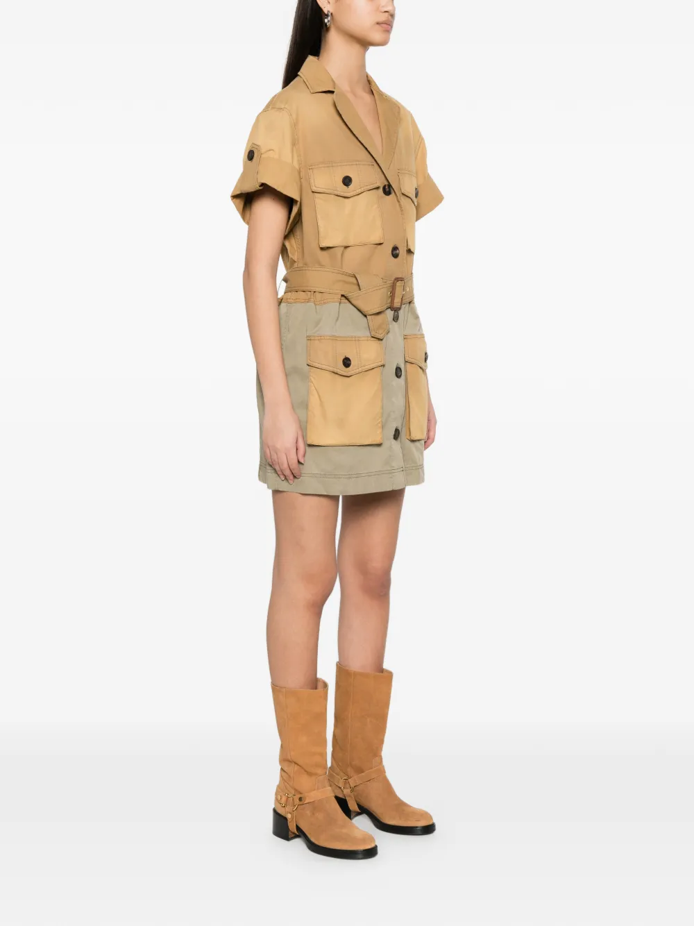 Golden Goose Safari jurk met maxi-zakken Beige