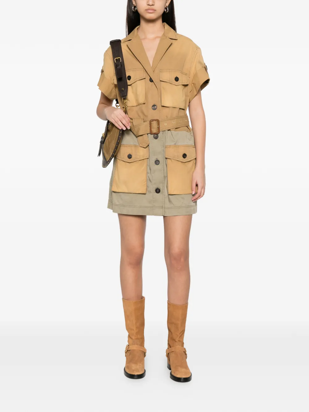 Golden Goose Safari jurk met maxi-zakken Beige
