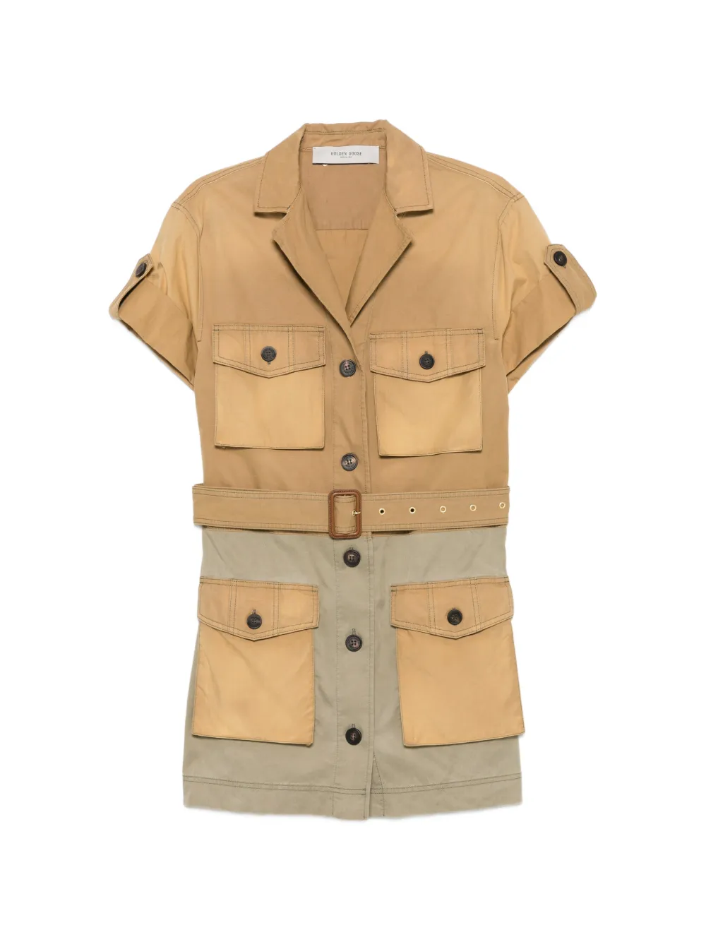 Golden Goose Pamela Saharian belted mini cargo dress - Toni neutri