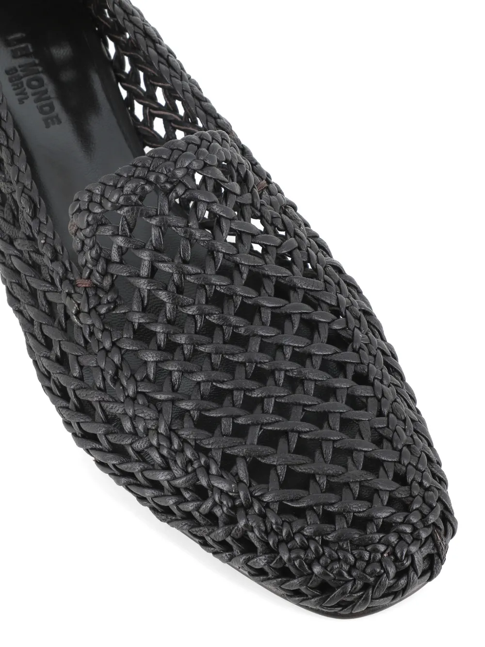 Le Monde Beryl woven leather loafers Zwart