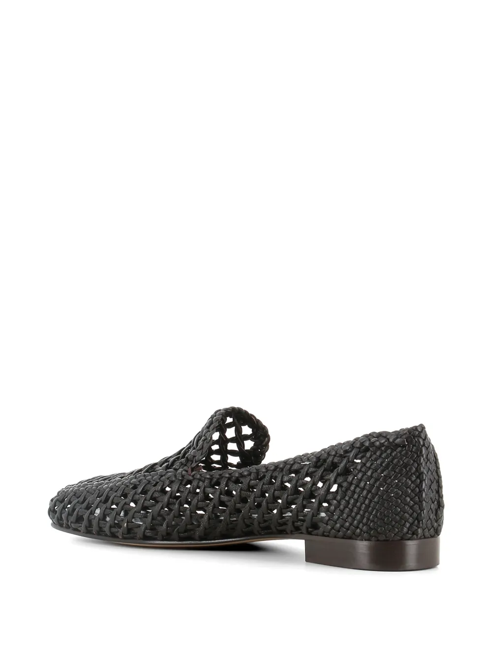 Le Monde Beryl woven leather loafers Zwart