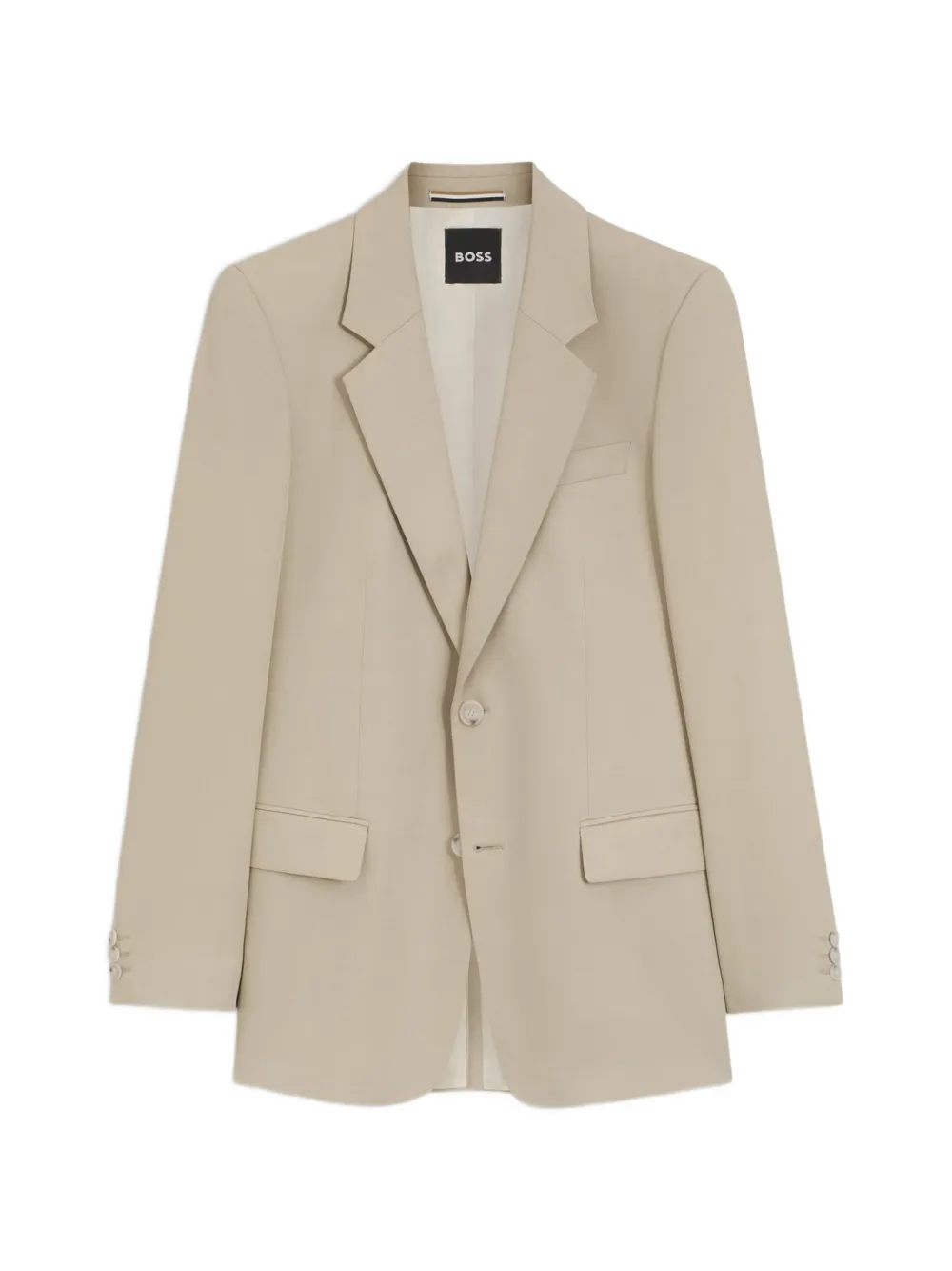 BOSS Ruimvallend jack van twill Beige