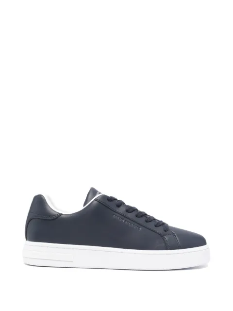 Armani Exchange logo-debossed leather sneakers