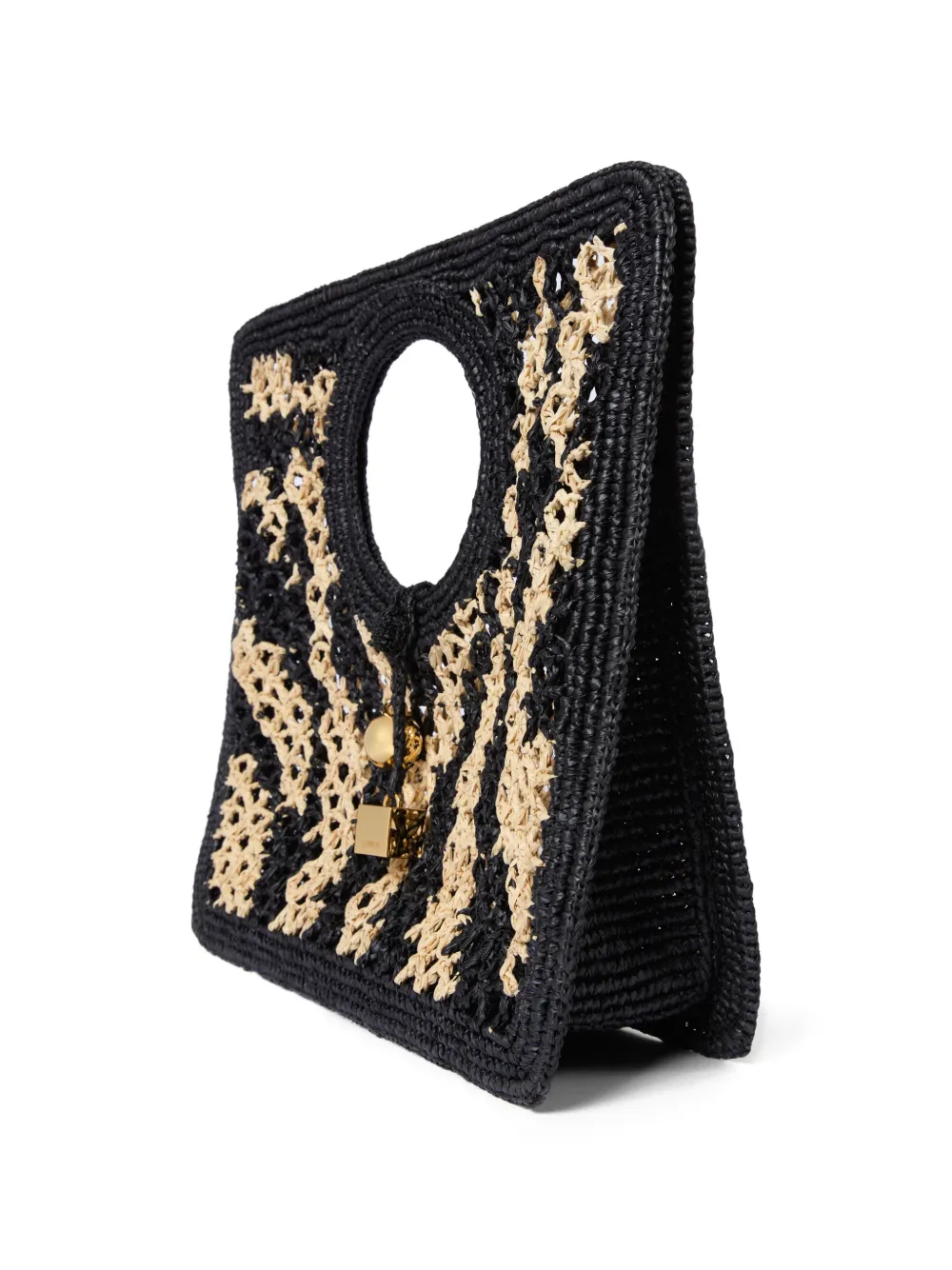 Jacquemus Kleine geweven shopper met bedel detail Zwart