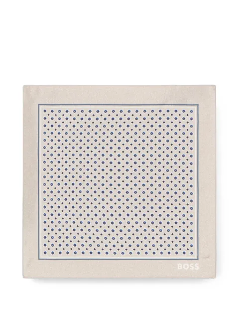 BOSS geometric-print pocket square