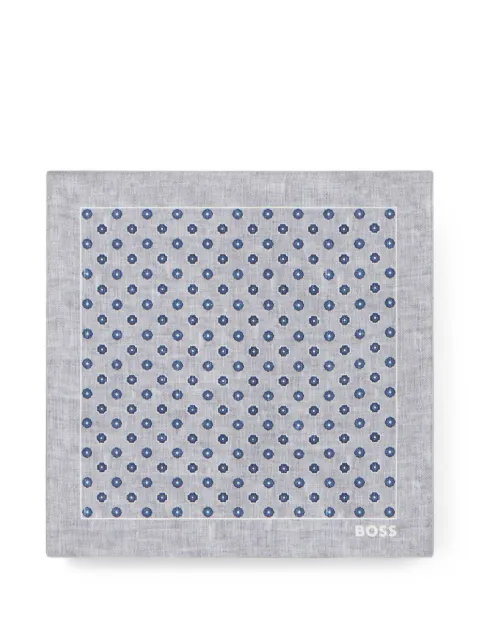 BOSS geometric-print pocket square