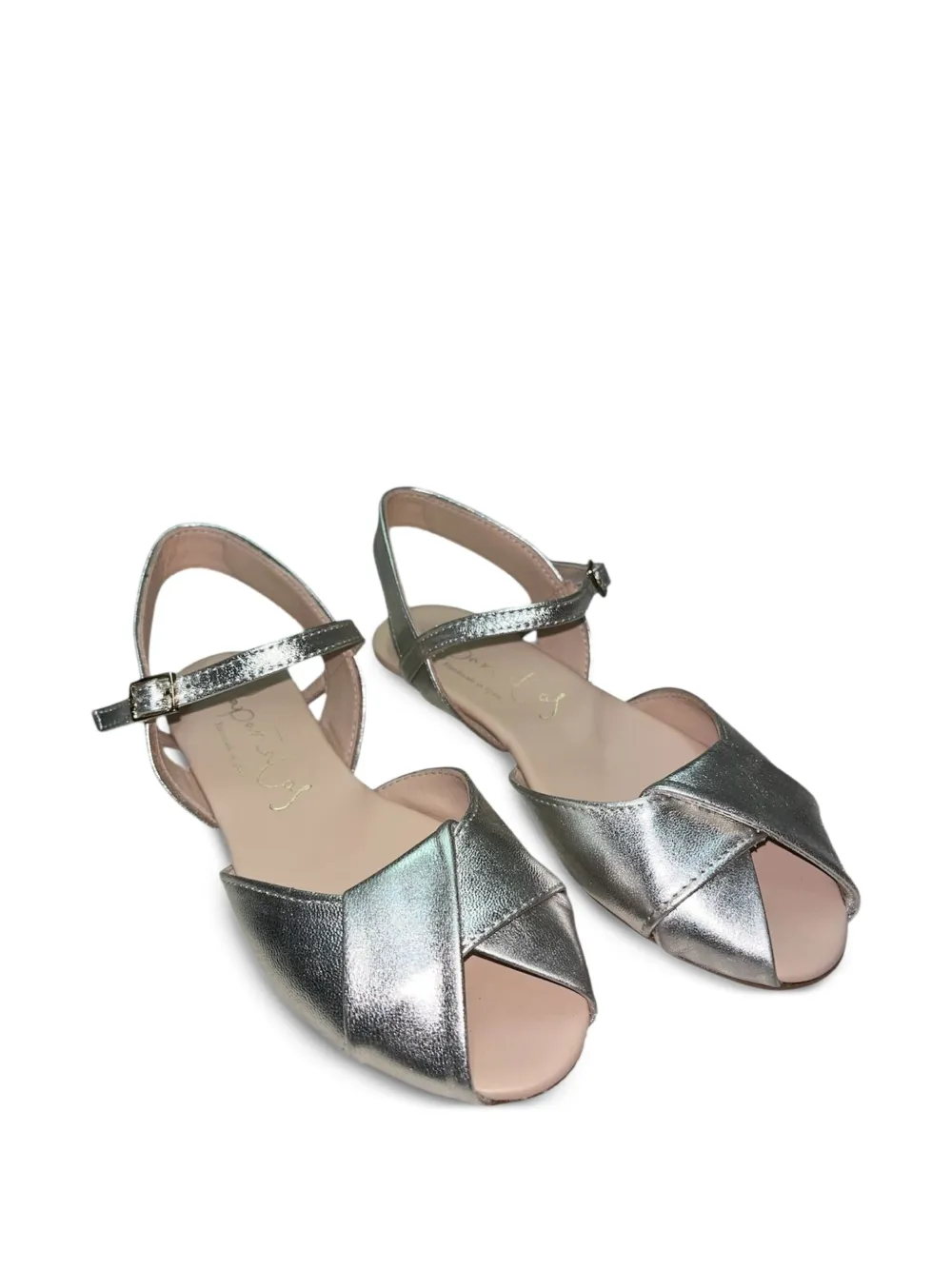 Eli1957 metallic crossover sandals - Argento