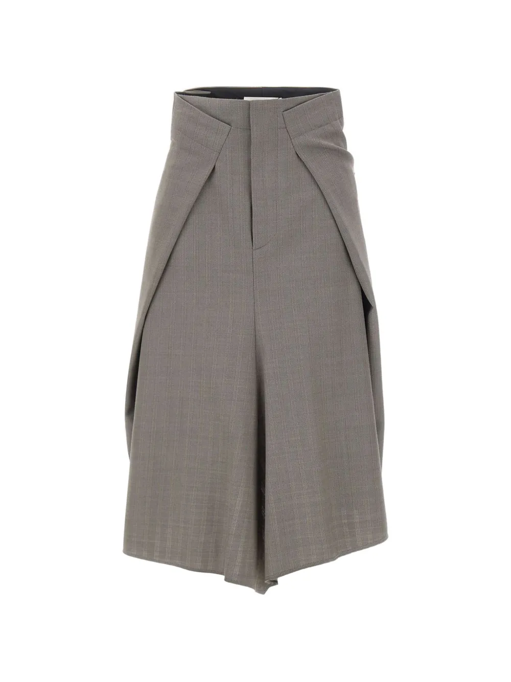 Victoria Beckham asymmetric folded-panel midi skirt - Grigio
