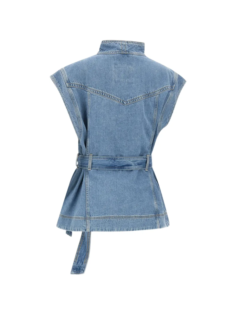 BOSS Denim spencer met asymmetrische sluiting en ceintuur Blauw