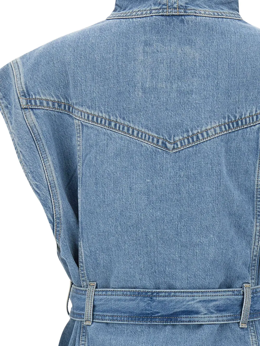 BOSS Denim spencer met asymmetrische sluiting en ceintuur Blauw