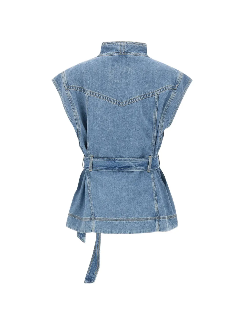 BOSS Denim spencer met asymmetrische sluiting en ceintuur Blauw