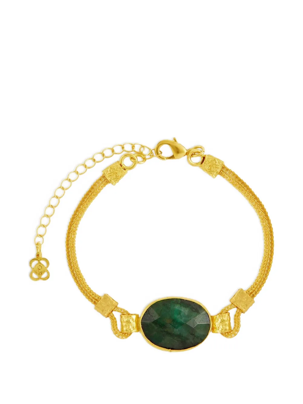 Ottoman Hands Bracciale a catena Daphne con smeraldo - Oro