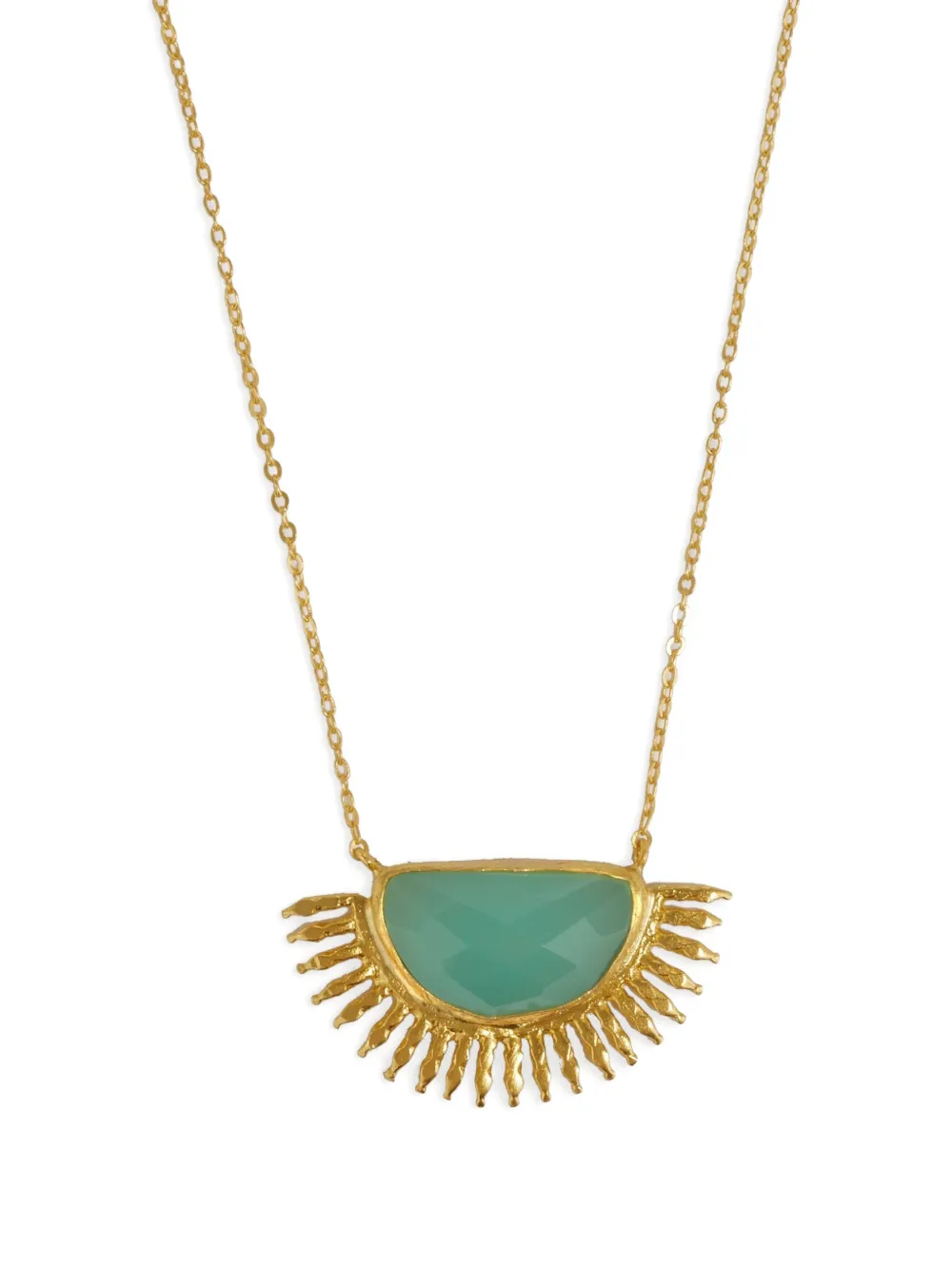 Ottoman Hands Sunrise aqua chalcedony necklace - Oro