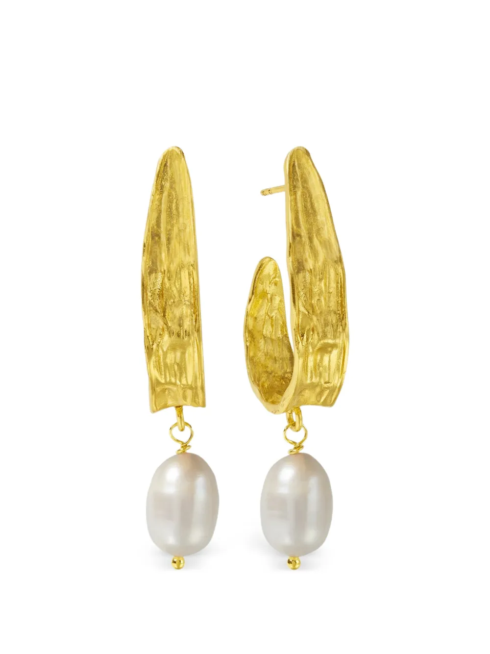 Ottoman Hands Orecchini a cerchio Judy con perle - Oro