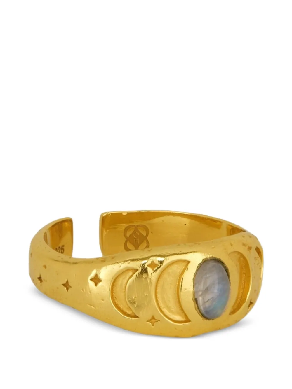 Ottoman Hands Anello con pietra di luna - Oro