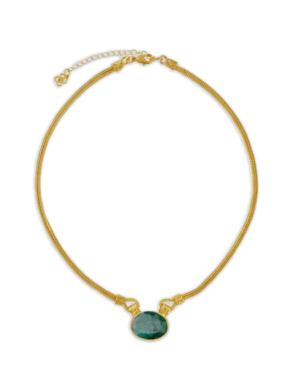 Ottoman Hands Daphne Halskette mit Smaragd - Gold