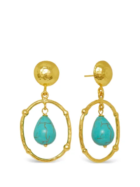 Ottoman Hands aretes Sloane con turquesa
