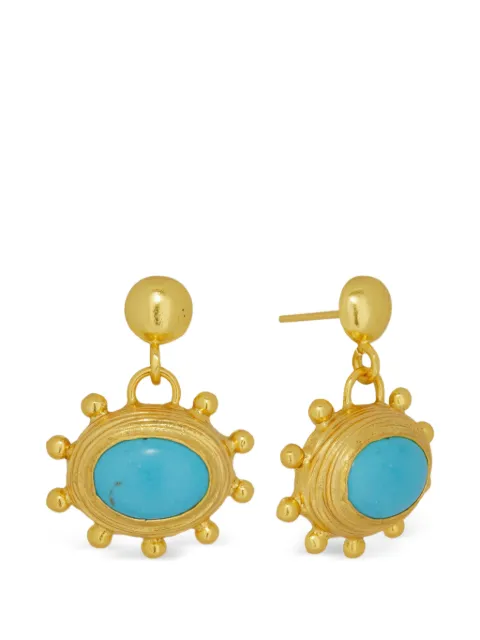 Ottoman Hands aretes Zand con turquesa