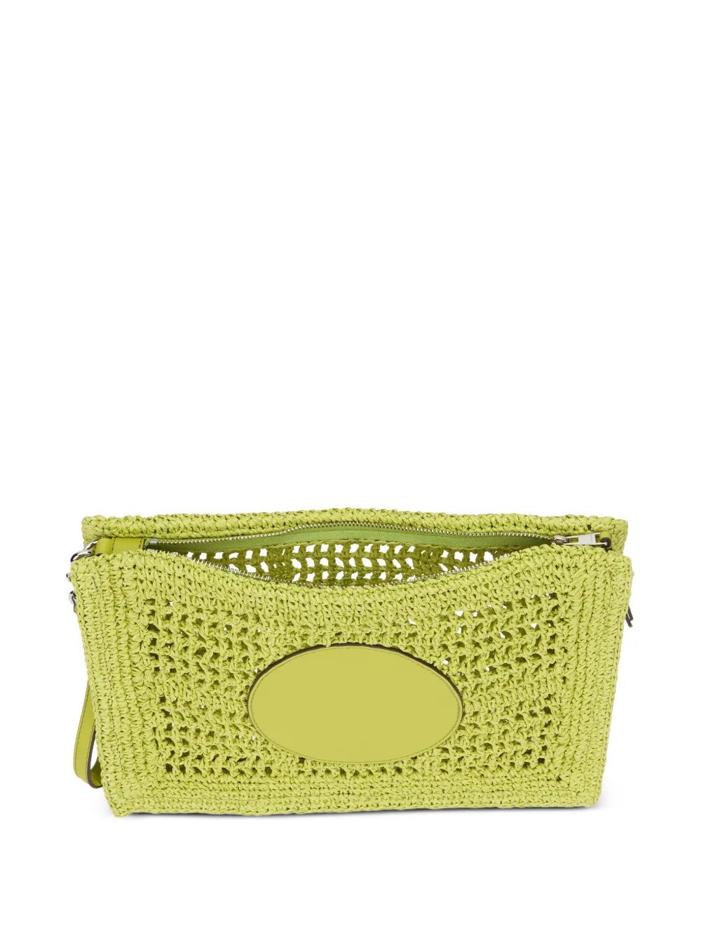 Tory Burch Ella geweven clutch met logopatch Groen
