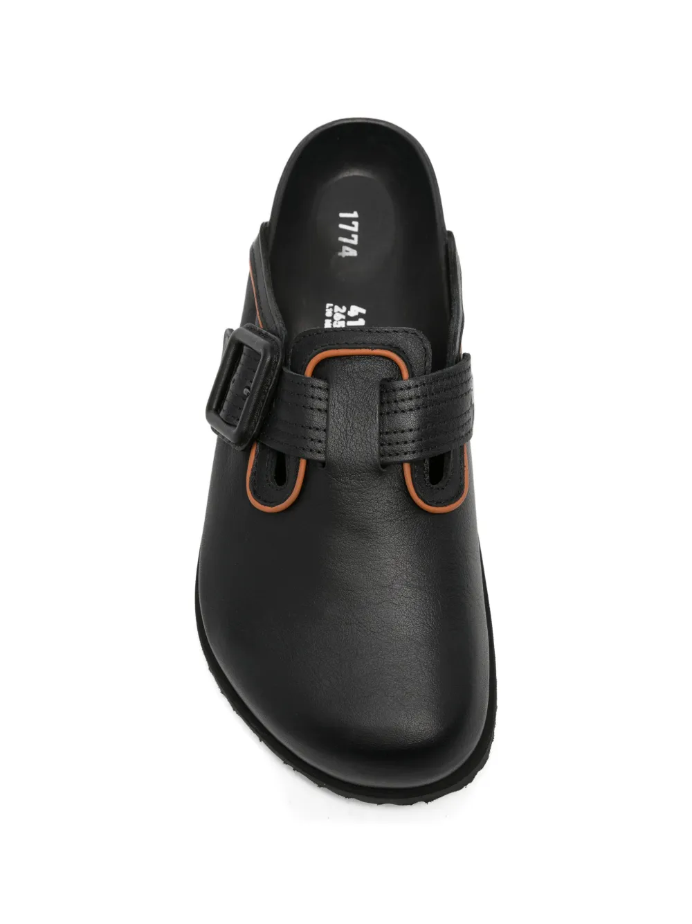 Birkenstock Leren muiltjes met gesp Zwart