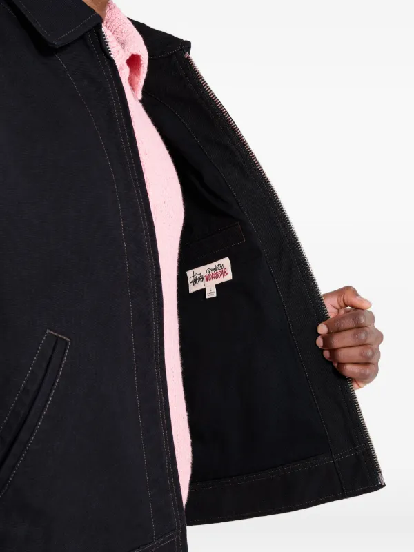 Stüssy Work contrast-stitch Collared Jacket | Black | FARFETCH